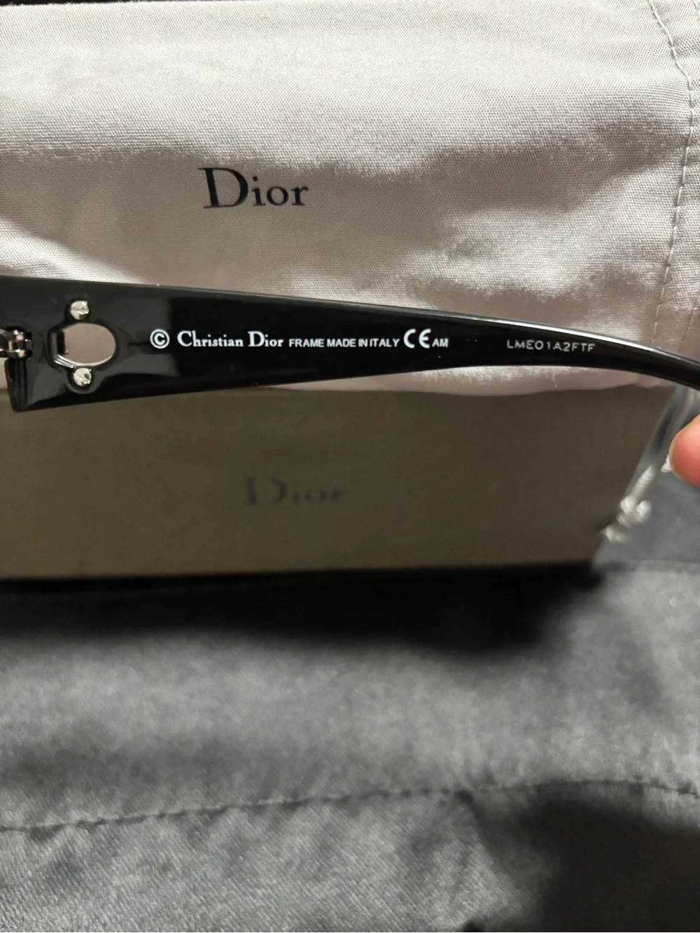 Dior Black and Gold Rectangular Eyeglasses